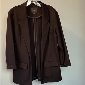 Liverpool Black Open Front Stretch Blazer with Flap Pockets